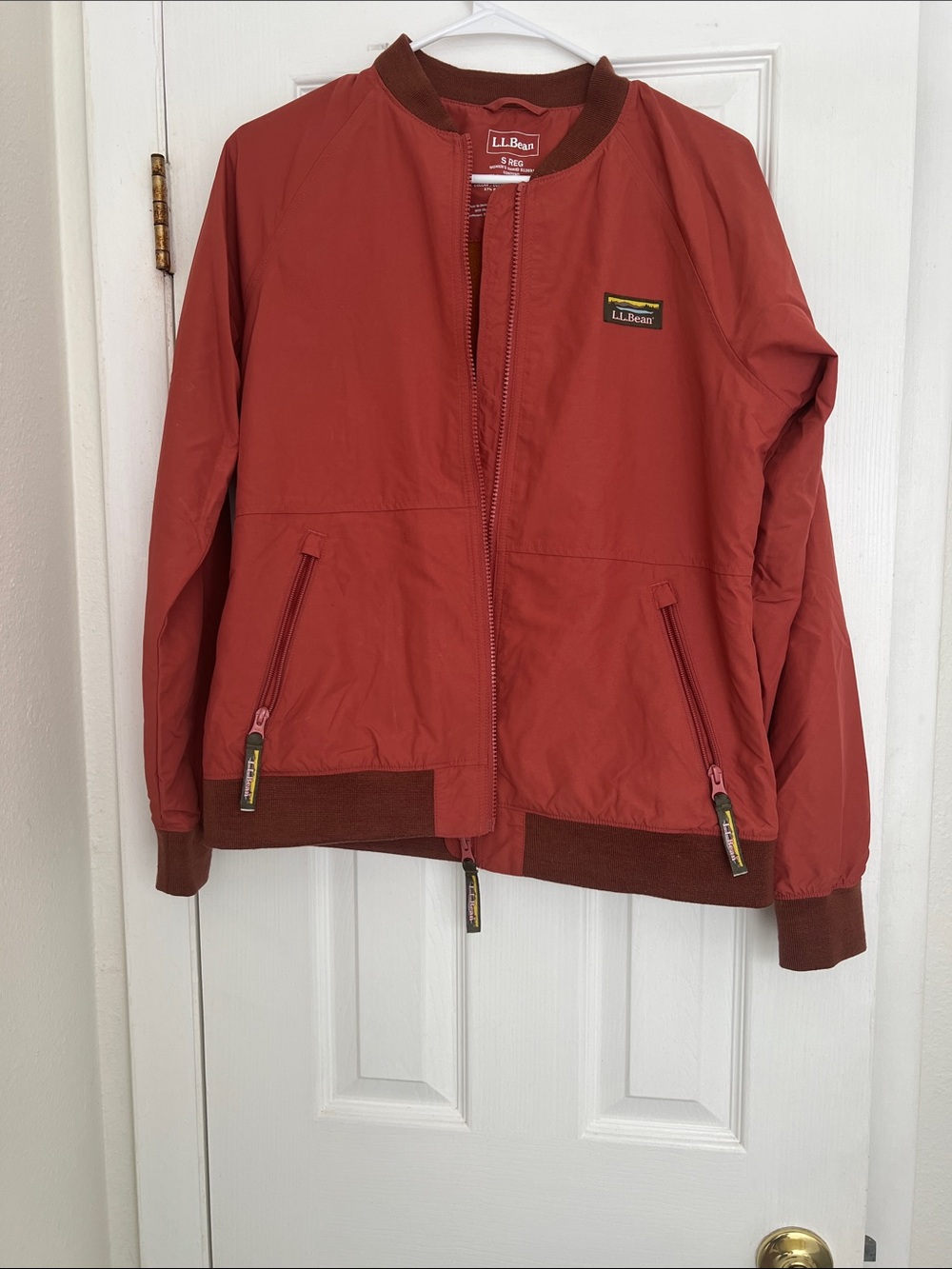 L.L. Bean Woman’s Rust Red Bomber Jacket, Size Small